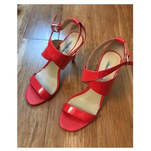 Coral sandals with heels by Charles David